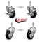 Service Caster 3 Inch Black Polyurethane Wheel Swivel 3/8 Inch Threaded Stem Caster Brake, 2PK SCC-TS20S314-PPUB-BLK-TLB-381615-2S2 - alternate 1